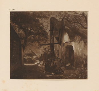 Farm, page, photomechanical print, inscription: 'G. XVI.', inscription: 'A quiet retreat by Karl