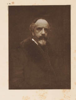 Portrait of an unknown man, page, photomechanical print, inscription: 'Portrait by Giacomo Grosso',