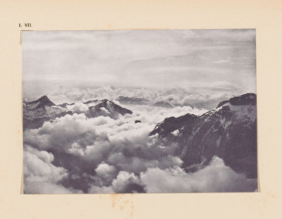 View of the Graian Alps, page, photomechanical print, inscription: 'I. VII.', inscription: 'Clouds