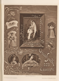 Collage of six portraits of unknown women and children, page, photomechanical print, inscription:
