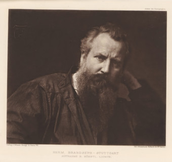 Portrait of an unknown man, page, photomechanical print, inscription: 'AUFNAHME B. KÜNSTL. LICHTE