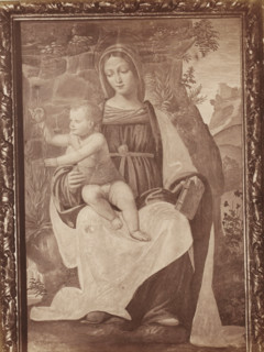 Photo reproduction of the fresco Madonna del Garofano by Bernardino Luini in the Certosa di Pavia,