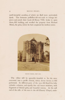 West side of Bolton Priory at Bolton Abbey, Bolton Priory, West end, photograph, page,