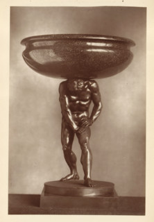 Porphyry bowl supported by a bronze statue of Hercules, from the collection of Christopher Beckett