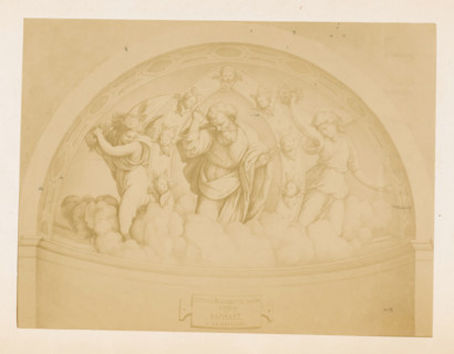 Fresco of God Blessing the World by Raphael, from the chapel of a villa in La Magliana, Rome,