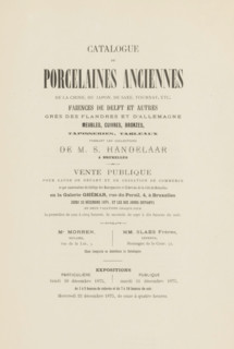Catalogue de porcelaines anciennes de la Chine, du Japon, de Saxe, Tournay, etc. faiences from