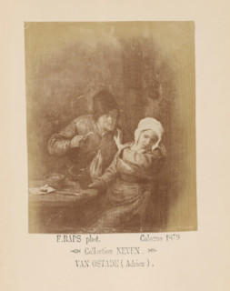Photo reproduction of a painting of a peasant harassing a woman by Adriaen van Ostade, photograph,