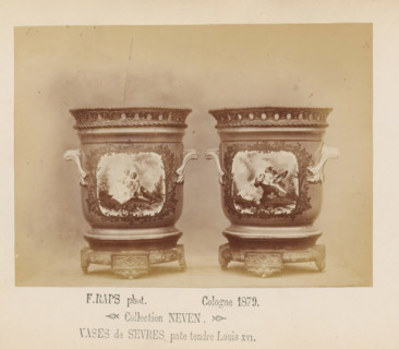 Two Sèvres vases of soft porcelain, photograph, page, inscription: 'Collection NEVEN, Vases de