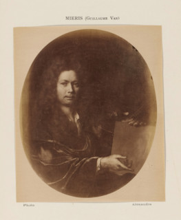 Photo reproduction of a self-portrait by Willem van Mieris, photograph, reproduction, page,