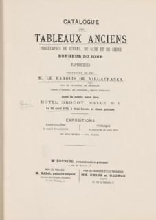Catalogue des tableaux old porcelaines de Sèvres, de Saxe et de Chine bonheur du jour tapisseries