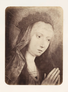 Photo reproduction of Mary in prayer by Quinten Massijs, photograph, reproduction, page,