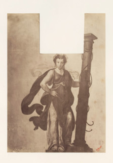 Photo reproduction of Sibyl with column by Lambert van Noort, photograph, reproduction, page,