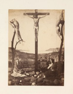 Photo reproduction of the Crucifixion of Christ by Antonello da Messina, photograph, reproduction,