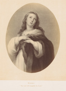 Photo reproduction of a print after a painting, depicting the Canticle of Mary, photograph,