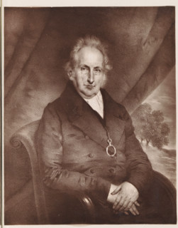 Photo reproduction of a painting depicting a portrait of Oswald Leycester, reproduction, page,