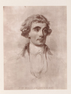 Photo reproduction of a drawing depicting a portrait of William Jones, reproduction, page,