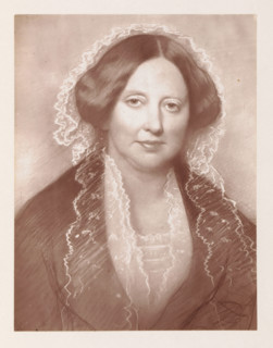 Photo reproduction of a drawing depicting a portrait of Maria Hare, reproduction, page,