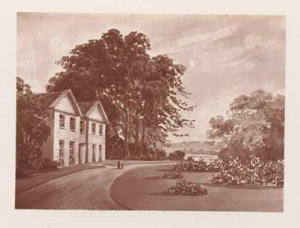 Photographic reproduction of a painting, depicting a view of the Stoke vicarage, reproduction,