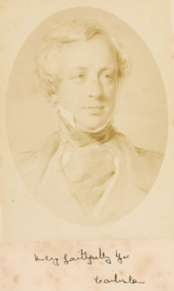 Photo reproduction of presumably a portrait of George Howard, photograph, reproduction, page,