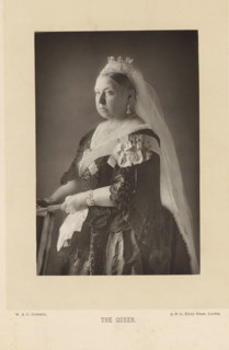 The Queen, Portrait of Victoria of the United Kingdom, page, photomechanical print, inscription: