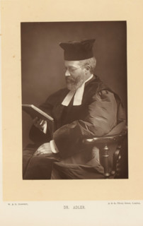 Dr. Adler, Portrait of Hermann Adler, reading a book, page, photomechanical print, inscription: '57
