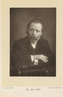 Portrait of Hall Caine, Mr. Hall Caine, page, photomechanical print, inscription: '57 & 61, Elbury