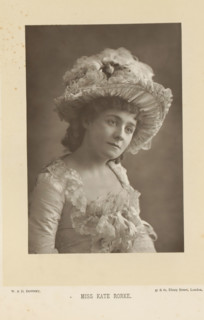 Miss Kate Rorke, Portrait of Kate Rorke, page, photomechanical print, inscription: '57 & 61, Elbury