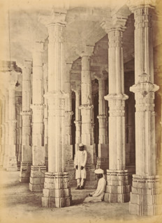 Interior of the Jama Masjid in Ahmedabad, The Jumma Mosque.- Pillars in the Interior, photograph,