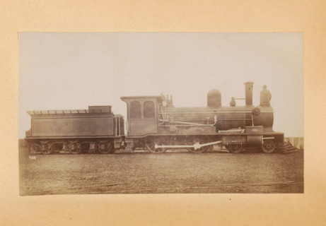 Passenger steam locomotive made by Sharp, Stewart and Company, photograph, page, inscription: