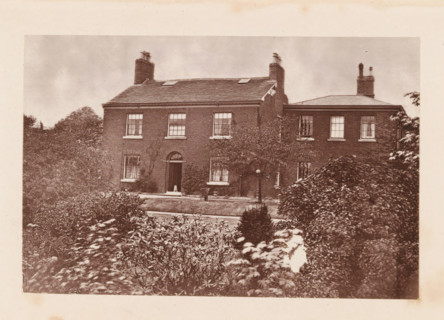 Exterior of John Bright's birthplace at Rochdale, page, photomechanical print, Rochdale, c. 1873 -