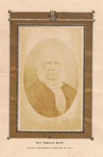 Rev. Francis Muir, photograph, page, Leith, 1871-05-29, photographer, paper, albumen print,