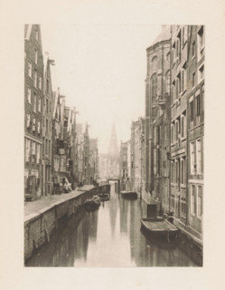 Canal in Amsterdam, page, photomechanical print, title: 'Old Amsterdam.', photographer: Charles L.