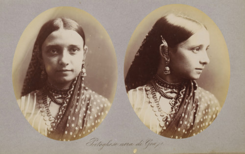 Portoghese nera di Goa, Two portraits of an unknown woman from Goa, photograph, page, photographer: