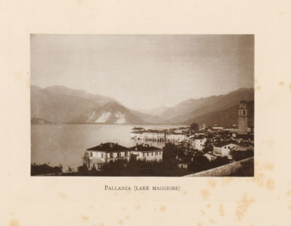 View of Pallanza on Lake Maggiore in Italy, Pallanza (Lake Maggiore), page, photomechanical print,