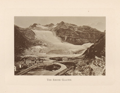 The Rhone Glacier, View of the Rhône Glacier in Switzerland, page, photomechanical print,