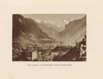 The ruins of Unspunnen near Interlaken, View of the ruins of Burg Unspunnen near Interlaken, page,