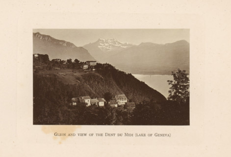 Glion and view of the Dents du Midi (lake of Geneva), View of Glion on Lake Geneva and behind it