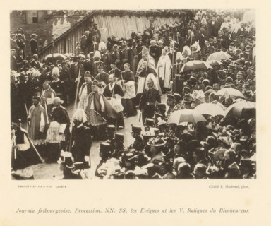 Procession in Fribourg, probably in commemoration of the anniversary of the death of Petrus