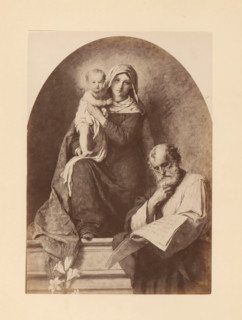 Photo reproduction of a painting, depicting the Holy Family, photograph, reproduction, page,