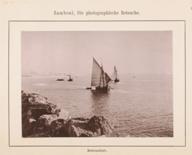 View of a boat along a coast, page, photomechanical print, number: 'Tafel IX.', inscription: