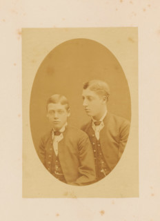 Portrait of Prince George of Wales and Prince Albert Victor of Wales, photograph, page, 1881,