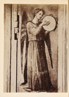 Photo reproduction of a detail of the Tabernacolo dei Linaioli by Fra Angelico, depicting an angel