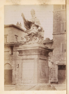 Statue of Pope Julius III in Perugia, photograph, page, Perugia (city), c. 1850 - in or before