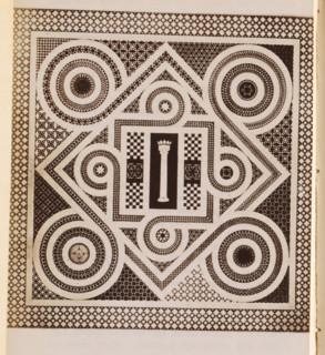 Floor mosaic presumably from a church in Rome, photograph, page, Rome, c. 1850 - in or before 1860,