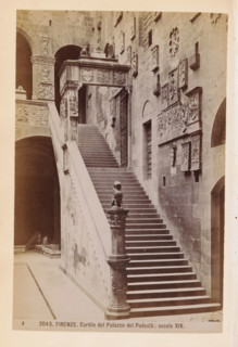Firenze. Cortile del Palazzo del Podestà: secolo 1878 - in or before 1888, Edizioni Brogi,