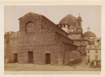 Firenze. Chiesa di S. Lorenzo, Exterior of the Basilica of St. Laurence in Florence, photograph,
