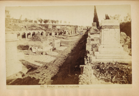 Pompeii: tomba del marinaio, Ruin of tombs at Pompeii, photograph, page, number: '102.', c. 1878 -