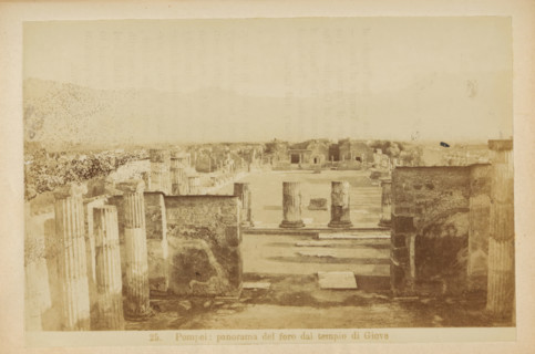 View of the Foro Civile at Pompeii, Pompeii: panorama of the foro dal tempio di Giove, photograph,