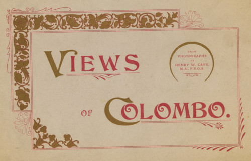 Views of Colombo, book, inscription: 'nov 1988', photographer: Henry William Cave, 1890 - 1910,