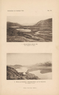 Itivnek-Dalens yderste Del, Elven og Lerbanker i Majorkak-Dalen. set fra Sisorartut, Two views of